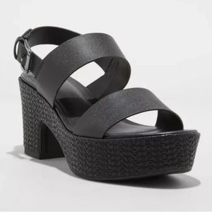A New Day’s Demi heels have a chunky 3.25 in block heel & textured platform sole